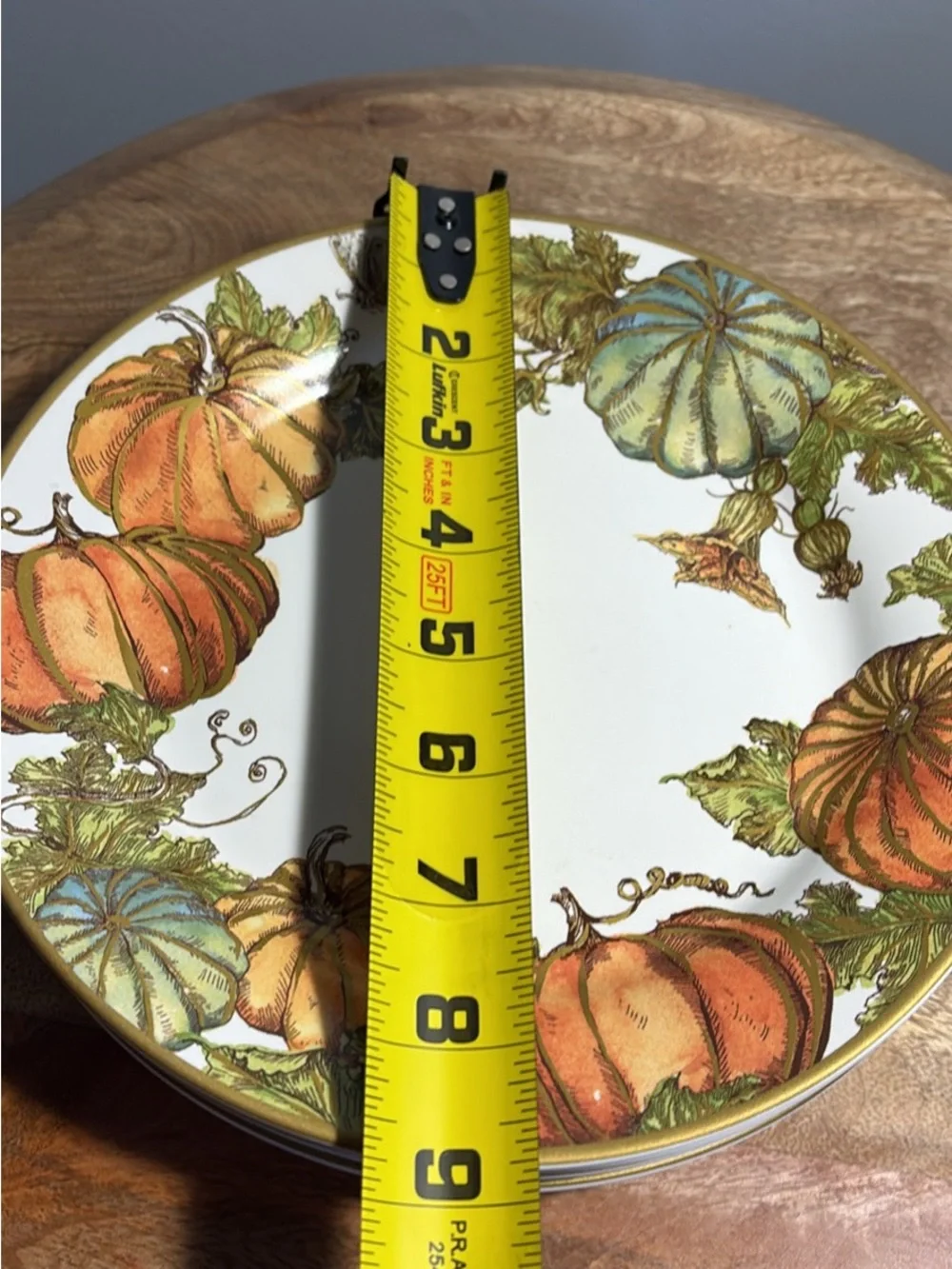 Pottery Barn Seasonal Pumpkin Accent Plates - White/Orange Set